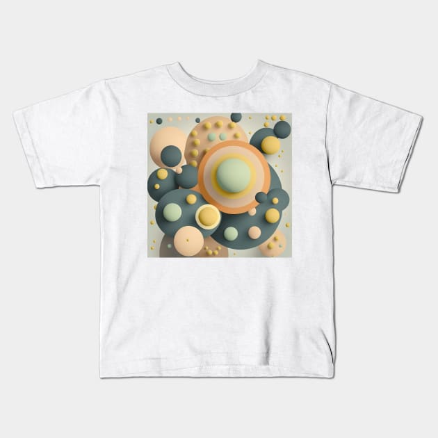 3D Circles ! overlapping muted colors in abstract form of polka dots design Kids T-Shirt by UmagineArts